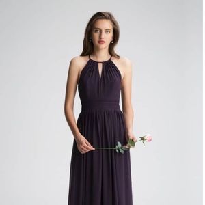 #Levkoff Keyhole Chiffon A-Line Gown